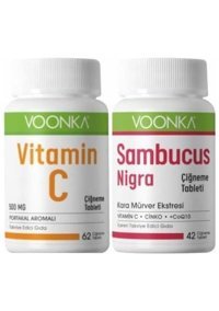 Voonka Vitamin C + Sambucus Nigra Karamürverli Portakallı Yetişkin 42+62 Adet