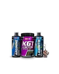 Hardline Nutrition Yeşil Elma Aromalı L-Karnitin 1000 ml Sıvı + KGT +Kafein 1000 gr + Arjinin 1000 ml