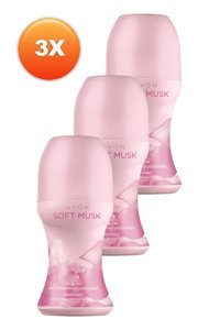 Avon Soft Musk Pudralı Ter Önleyici Antiperspirant Roll-On Kadın Deodorant 3x50 ml