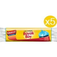 Koroplast Büyük Boy 65x80 cm Çöp Poşeti 10x5 Adet Mavi