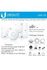 Ubiquiti Uap-Lr 2.4 Ghz - 5 Ghz 300 Mbps Kablosuz İç Mekan Tavan Tipi Access Point