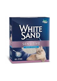 White Sand Sensitive Topaklanan Kalın Taneli Bentonit Kedi Kumu 2x6 lt