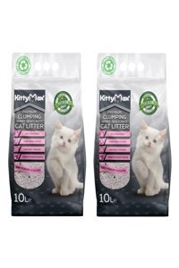 Kitty Max Bebek Pudrası Kokulu Topaklanan İnce Taneli Bentonit Kedi Kumu 2x10 lt