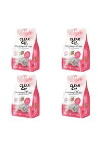 Clear Cat Bebek Pudrası Kokulu Topaklanan İnce Taneli Bentonit Kedi Kumu 4x10 lt