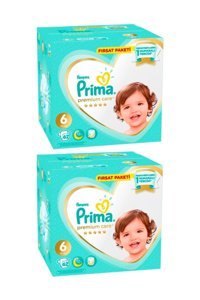 Prima Premium Care 6 Numara Cırtlı Bebek Bezi 2x62 Adet