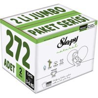 Sleepy Natural 2 Numara Organik Göbek Oyuntulu Cırtlı Bebek Bezi 4x68 Adet