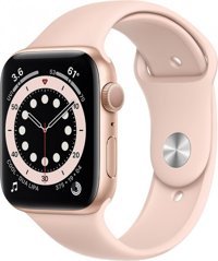 Apple Watch Series 6 Apple Uyumlu WatchOS Su Geçirmez 44 mm Silikon Kordon Kare Unisex Akıllı Saat Pembe