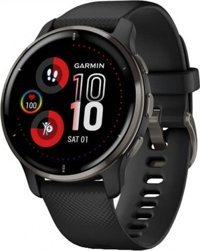 Garmin Venu 2 Plus Su Geçirmez 43.6 mm Silikon Kordon Daire Unisex Akıllı Saat Siyah