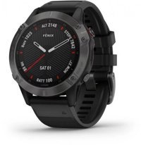 Garmin Fenix 6 Sapphire Su Geçirmez 47 mm Silikon Kordon Daire Unisex Akıllı Saat Siyah