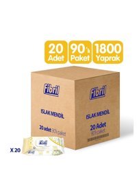 Fibril Care Papatya Kokulu 90 Yaprak 20'li Paket Islak Mendil