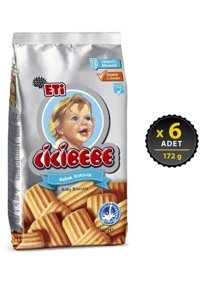 Eti Cicibebe Tahıllı Buğday Bebek Bisküvisi 6x172 gr