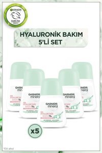 Garnier Mineral Hyaluronik Bakım Pudrasız Ter Önleyici Antiperspirant Roll-On Kadın Deodorant 5x50 ml