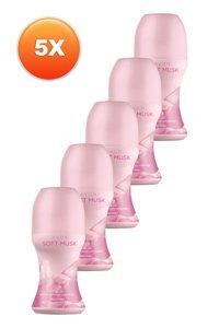 Avon Soft Musk Pudrasız Ter Önleyici Antiperspirant Roll-On Kadın Deodorant 5x50 ml