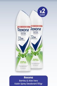 Rexona Üstün Koruma Bambu&Aloe Vera Pudrasız Ter Önleyici Antiperspirant Sprey Kadın Deodorant 2x150 ml