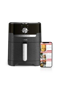 Tefal EY501815 Airfryer 4.2 lt Tek Hazneli Izgara Yapan Led Ekranlı Yağsız Sıcak Hava Fritözü Siyah