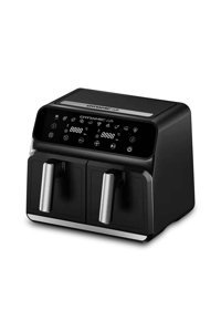 Dynamic Life Pro Cooker Airfryer 8 lt İki Hazneli Izgara Yapan Led Ekranlı Yağsız Sıcak Hava Fritözü Siyah