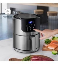 Homend 2502H Airfryer 5 lt Tek Hazneli Led Ekranlı Yağsız Sıcak Hava Fritözü Gümüş