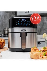 Umie Master Essential Airfryer 4.5 lt Tek Hazneli Led Ekranlı Yağsız Sıcak Hava Fritözü İnox