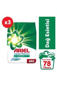 Ariel Aqua Pudra Dağ Esintisi 78 Yıkama Toz Deterjan 3x4 kg