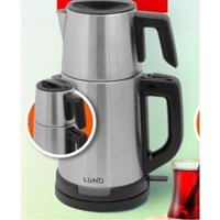 Luno Lc32008x01 Otomatik Çelik Demlikli 1800 W Işıklı Çelik Gövdeli İnox Retro Çay Makinesi