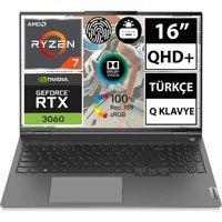 Lenovo ThinkBook 16P G3 21EK0029TX BT11 Harici GeForce RTX 3060 AMD Ryzen 7 16 GB Ram DDR5 2 TB SSD 16 inç QHD+ Windows 11 Home Laptop