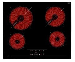 Teka TZ 6415 Vitroseramik 4 Gözlü Elektrikli Ankastre Siyah Ocak