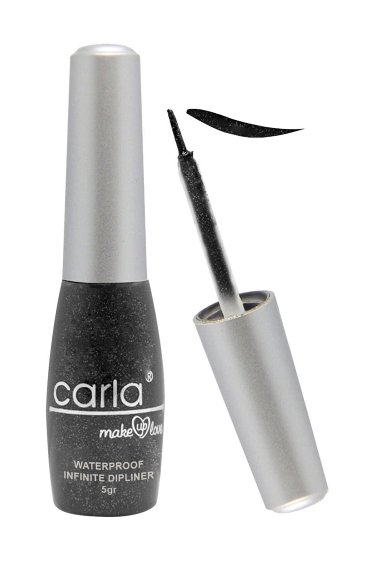 Carla Suya Dayanıklı Işıltılı Siyah Likit Eyeliner