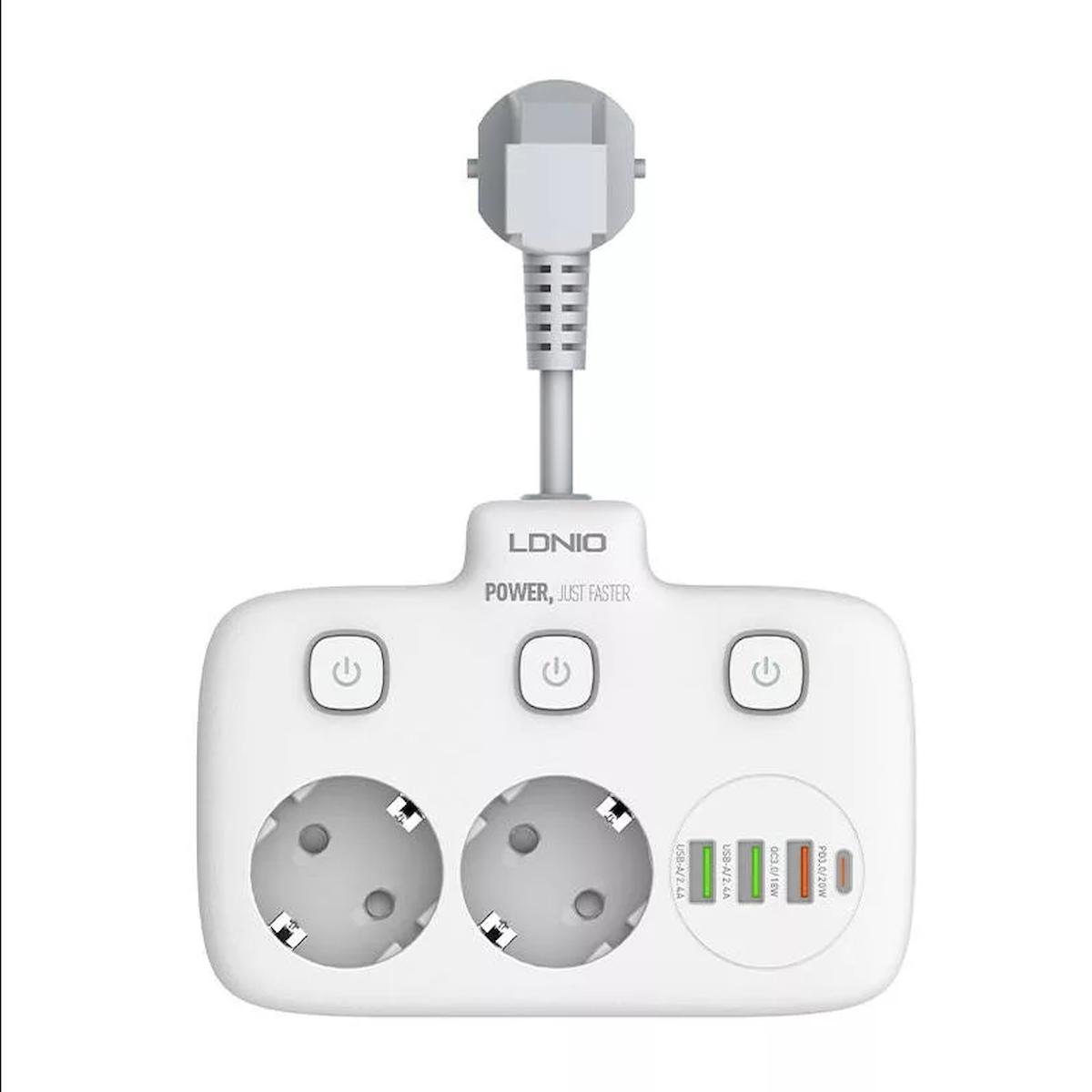 Ldnio SE2435 Universal USB Kablolu 20 W Hızlı Şarj Aleti Beyaz