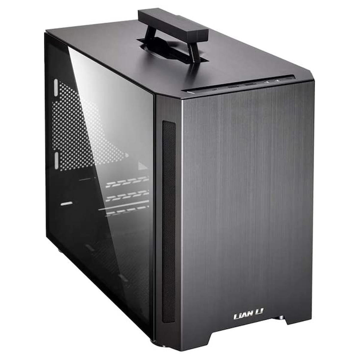 Lian Li PC-TU150 TG Versiyon TU150WX Mesh 1 Fanlı Siyah Dikey Kullanım Mini ITX Oyuncu Bilgisayar Kasası