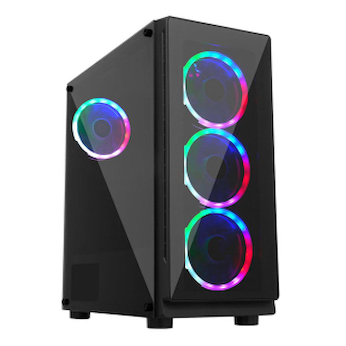 Gameforce Glass Large RGB Mesh 6 Fanlı Siyah Dikey Kullanım ATX Bilgisayar Kasası