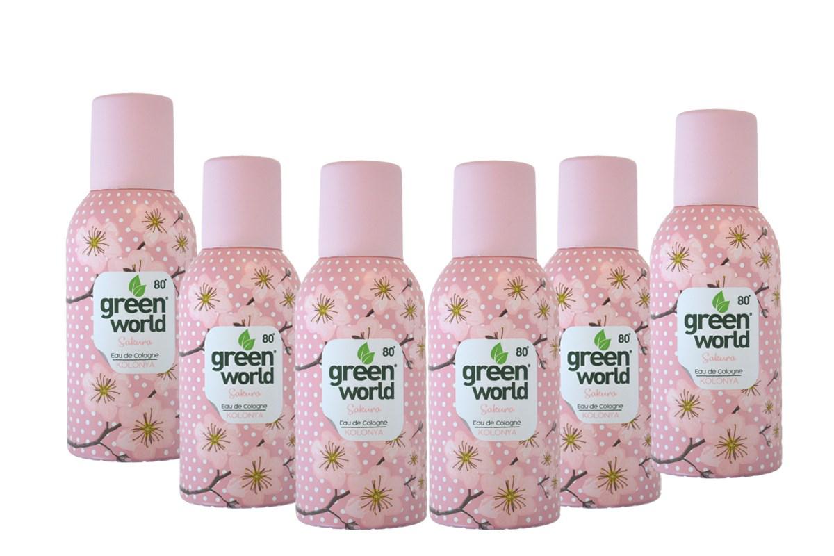 Green World Sakura Sprey Kolonya 150 ml 6'lı