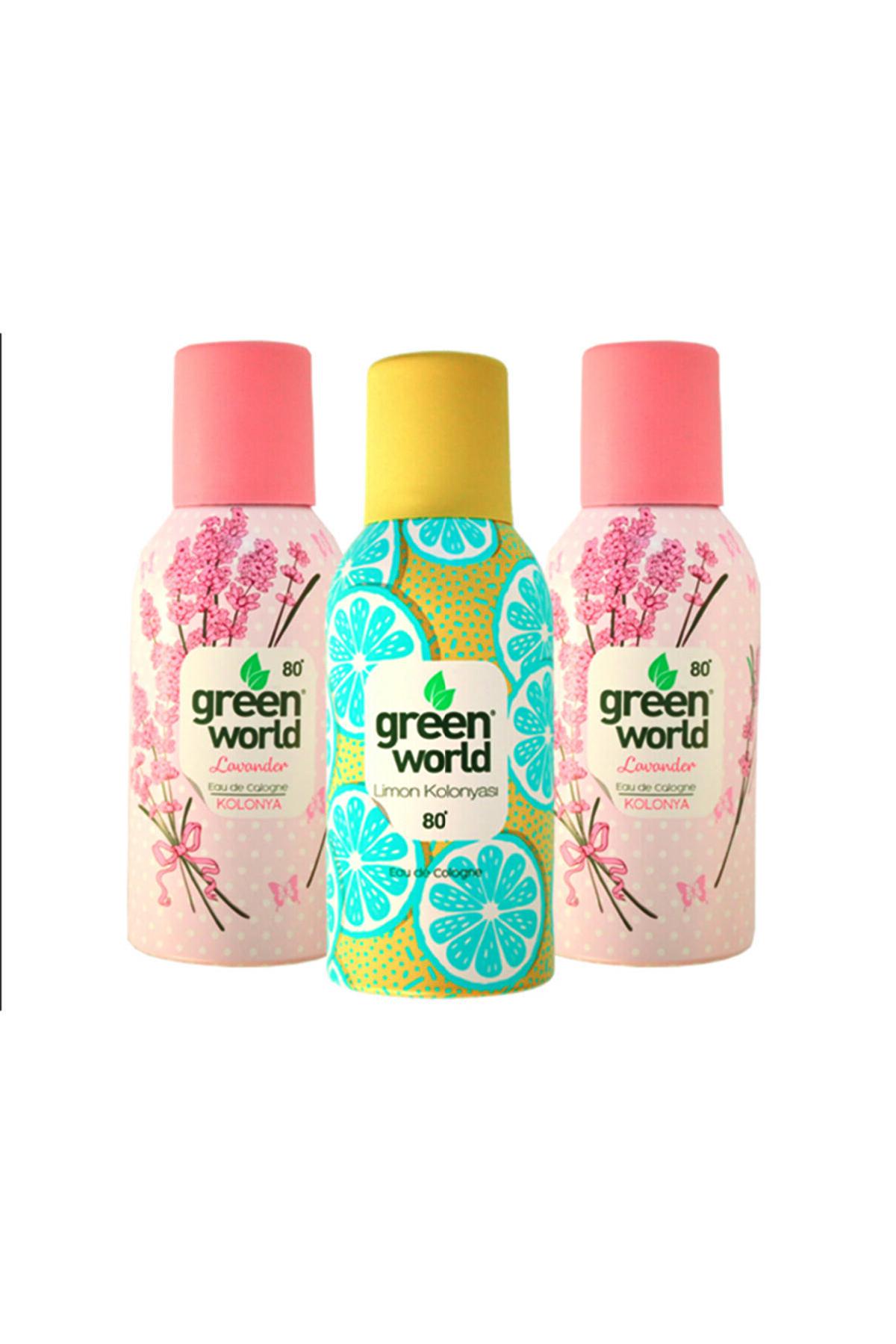 Green World Lavanta - Limon Sprey Kolonya 150 ml 3'lü