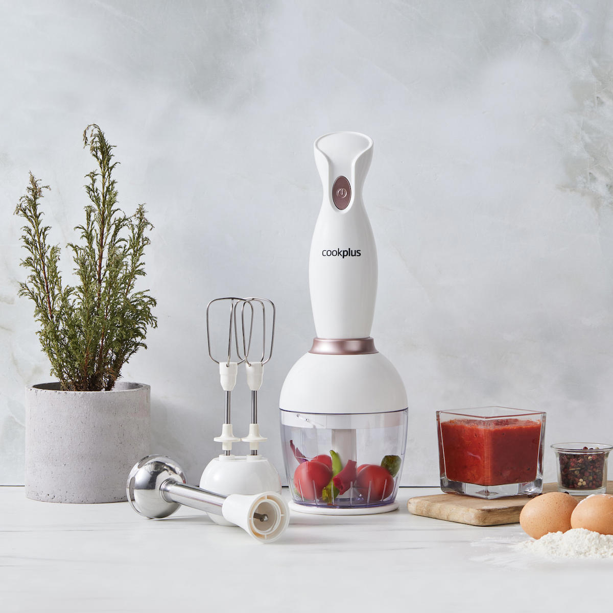 Cookplus Çift Bıçaklı Blender Seti Krem