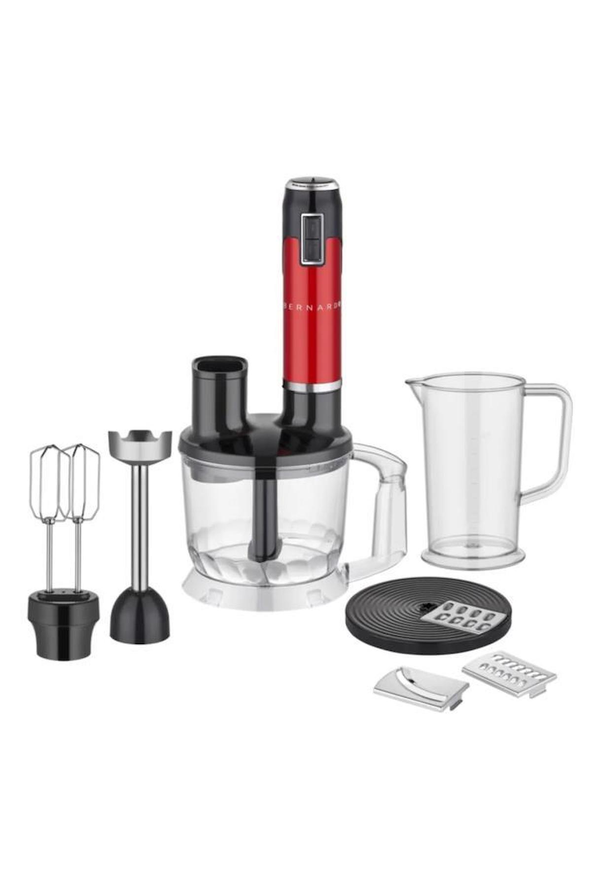 Bernardo 800 ml Turbolu 4 Bıçaklı Blender Seti Kırmızı