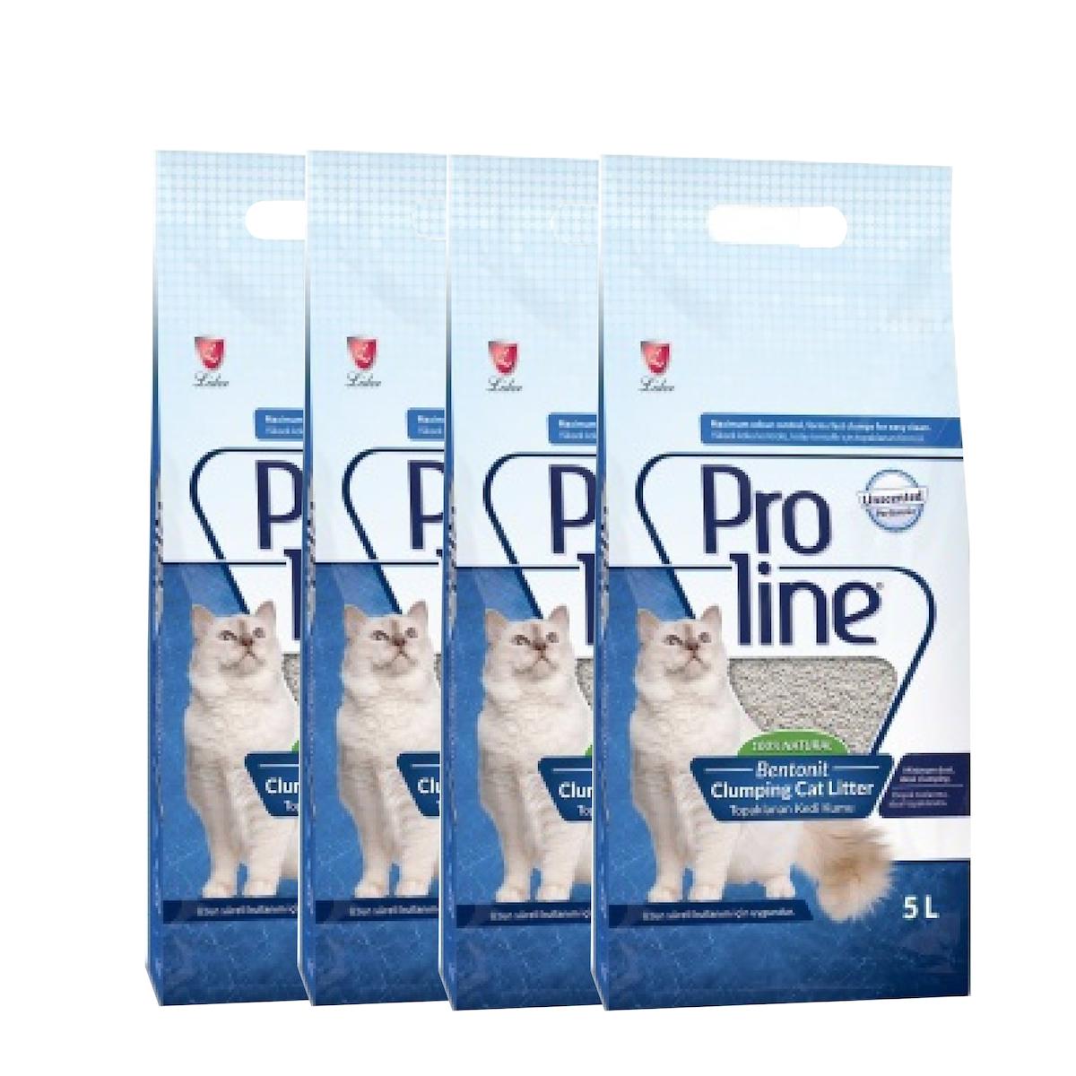 ProLine Kokusuz Topaklanan Bentonit Kedi Kumu 4 x 5 lt