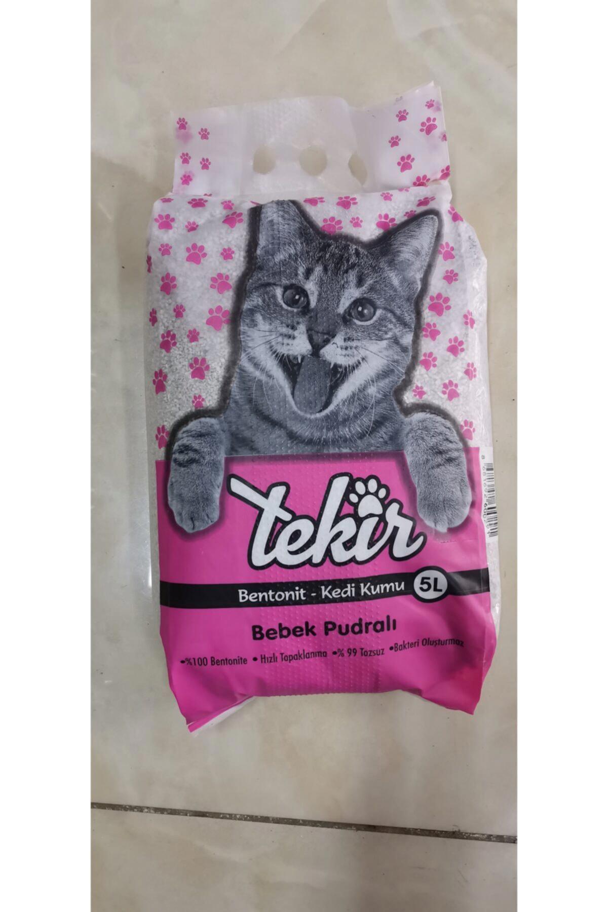 Tekir Bebek Pudralı Topaklanan İnce Taneli Bentonit Kedi Kumu 4 x 5 lt