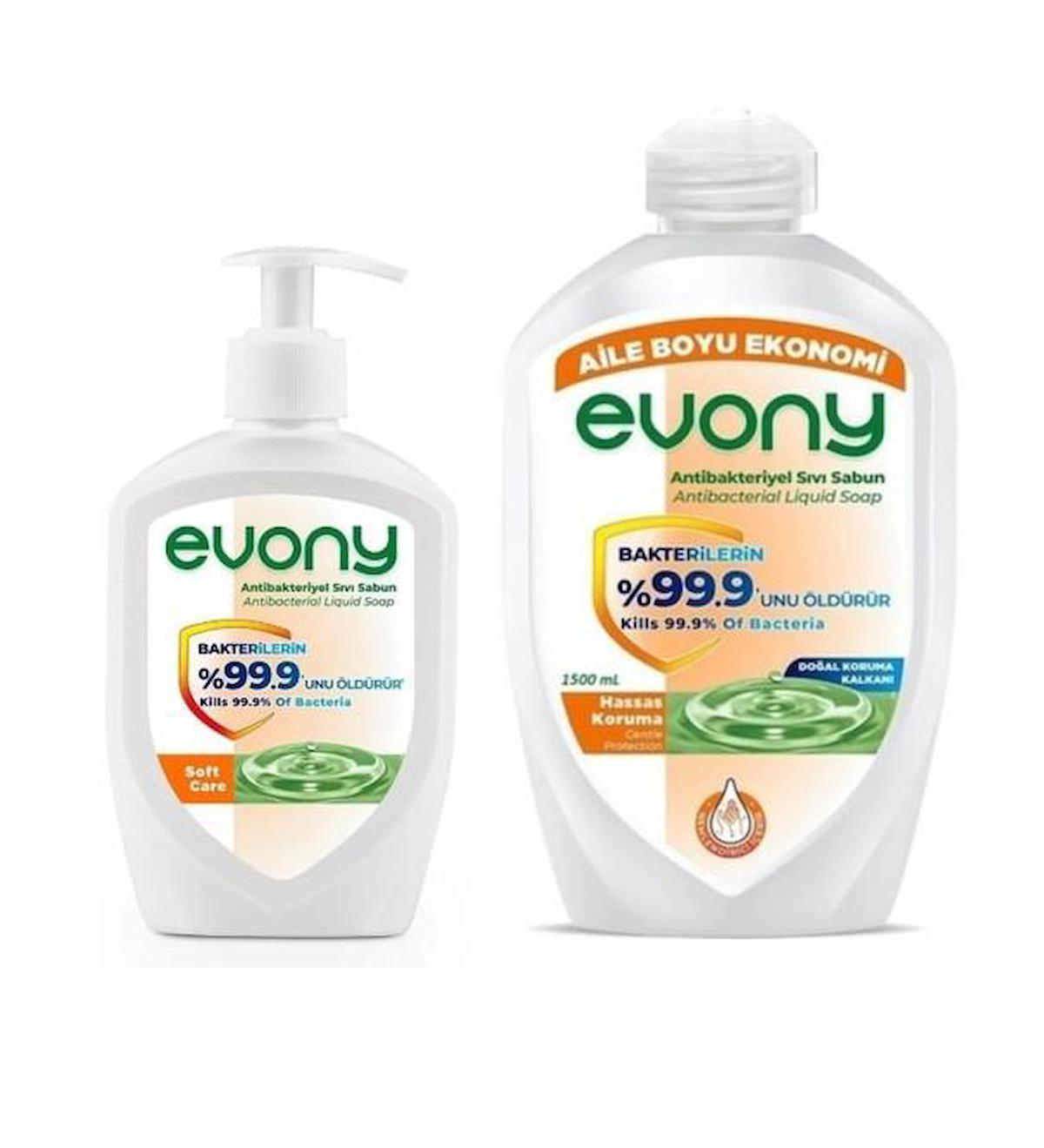 EVONY Nemlendiricili Antibakteriyel Sıvı Sabun 1.5 lt Tekli