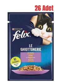 Felix Le Ghiottoneire Kuzu Etli Yetişkin Yaş Kedi Maması 26x85 gr