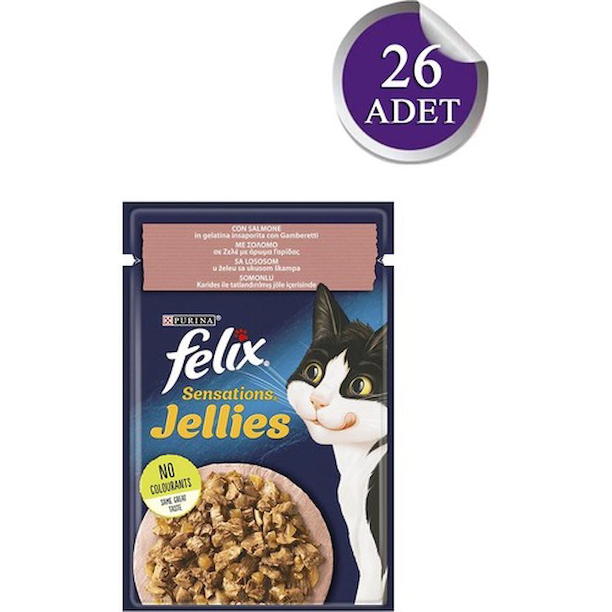 Felix Sensations Jellies Karidesli Yetişkin Yaş Kedi Maması 26x85 gr