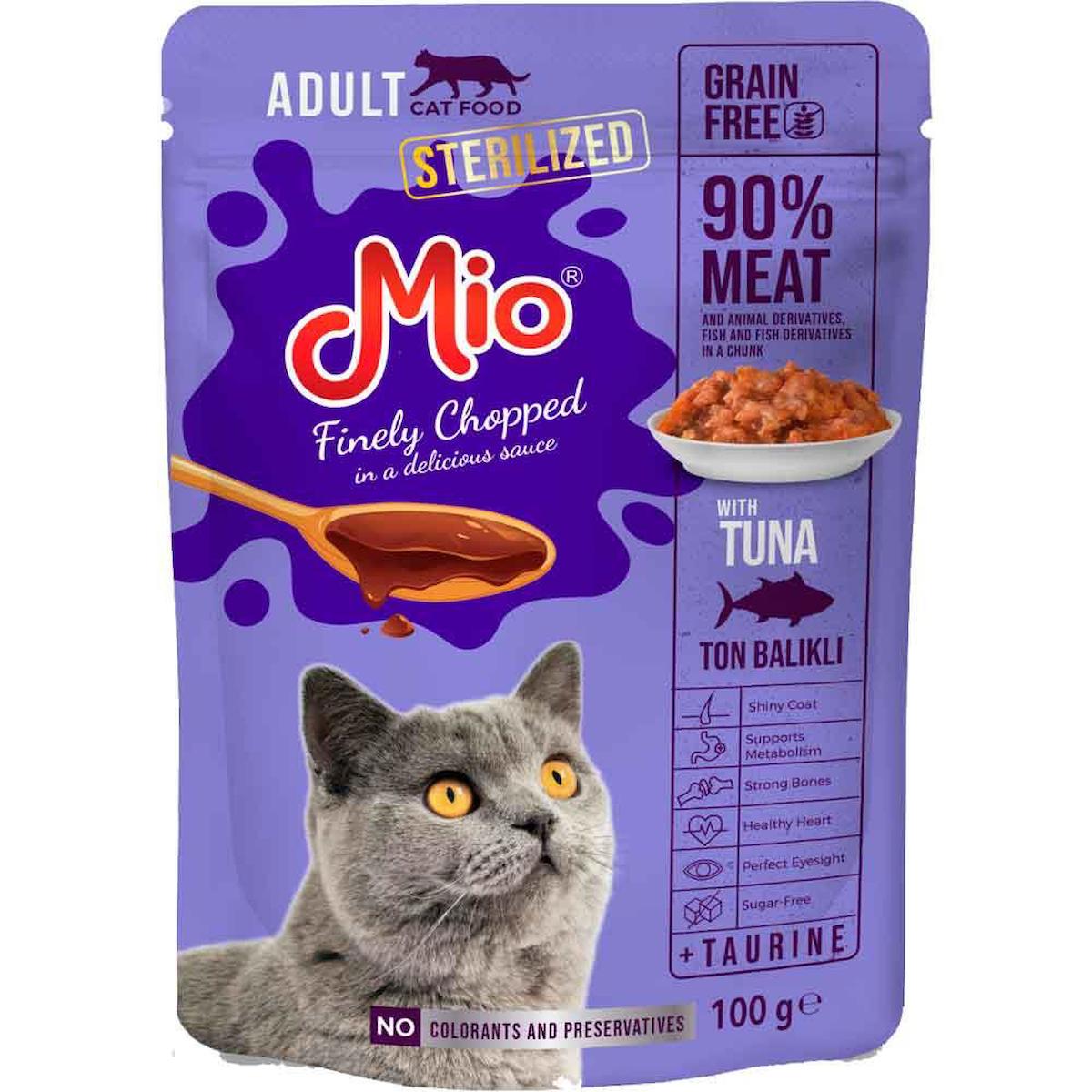 Mio Finely Chopped Kısırlaştırılmış Etli Yaş Kedi Maması 100 gr