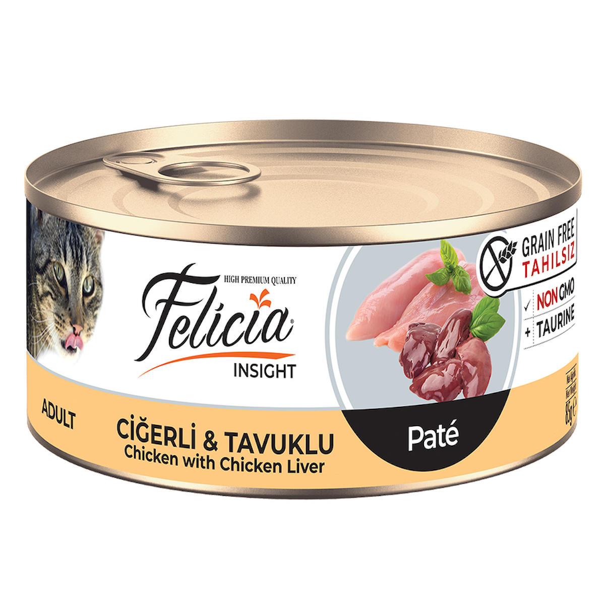 Felicia Insight Ciğerli ve Tavuklu Yetişkin Yaş Kedi Maması 24x85 gr