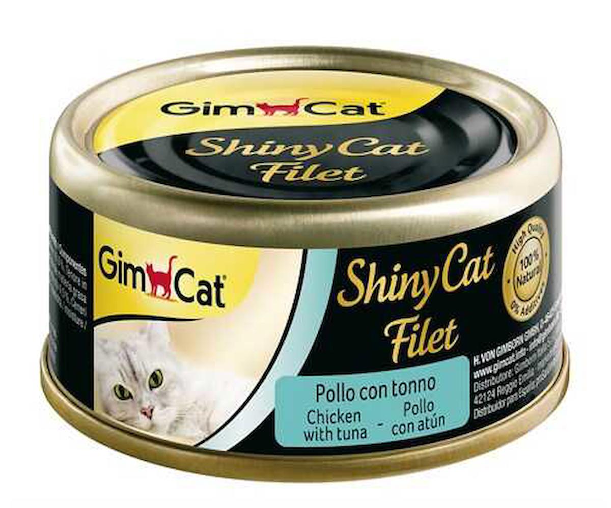 Gimcat Shiny Cat Tavuklu ve Ton Balıklı Yetişkin Yaş Kedi Maması 70 gr