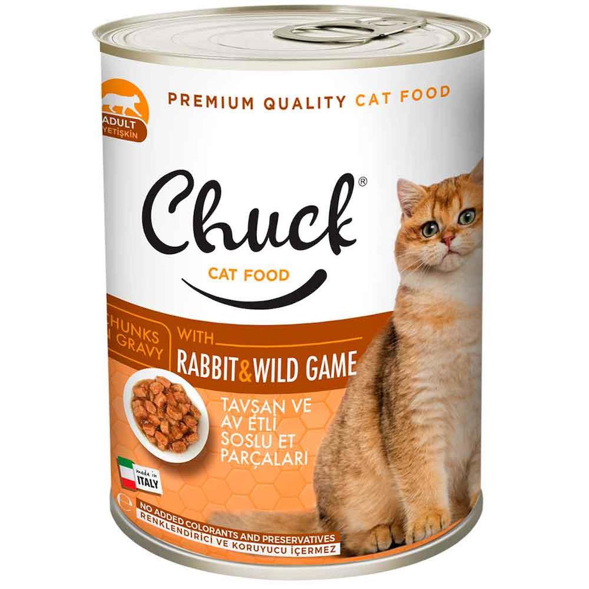 Chuck Premium Quality Av Hayvanlı Yetişkin Yaş Kedi Maması 415 gr