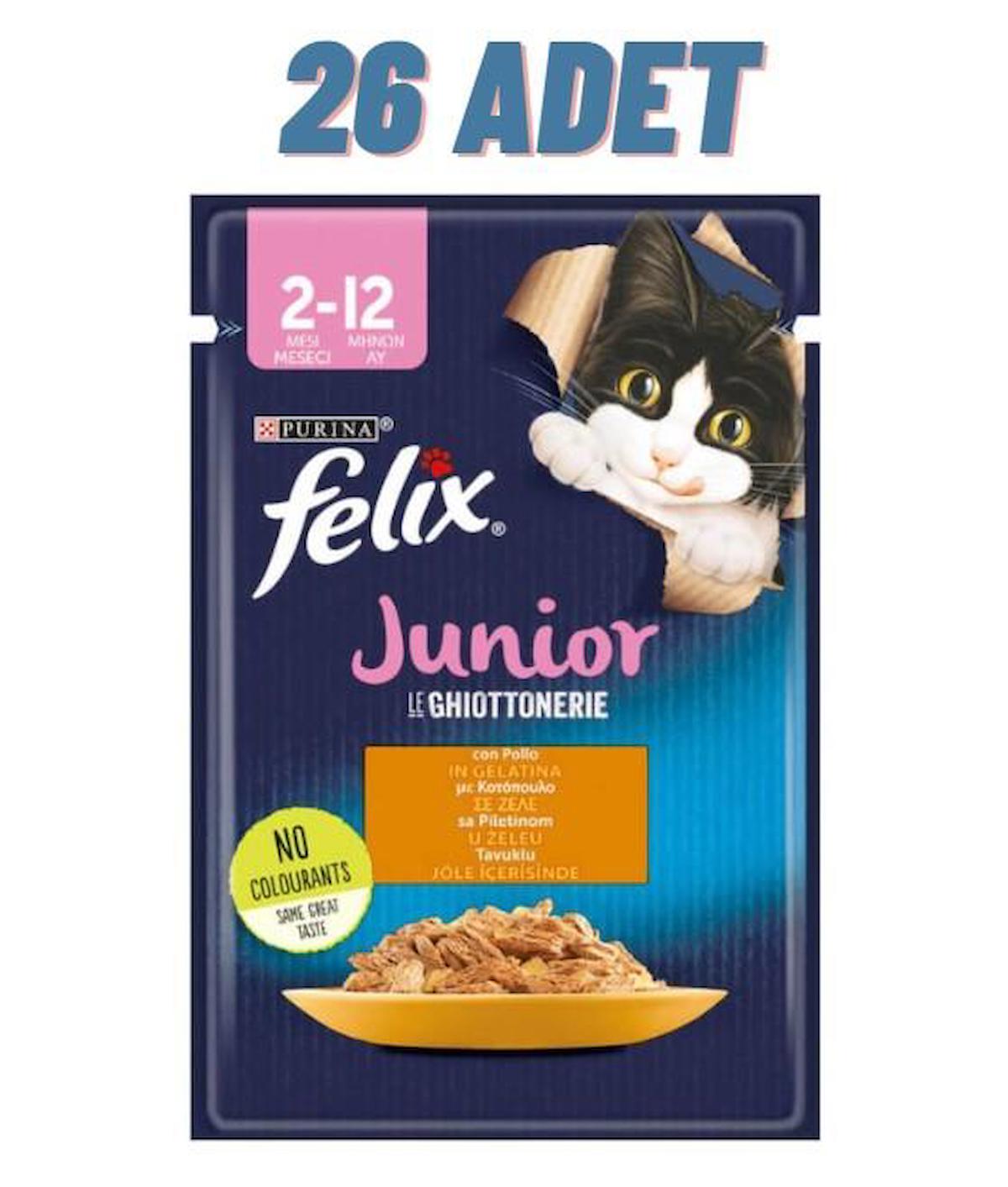 Felix Le Ghiottoneire Tavuklu Yavru Yaş Kedi Maması 26x85 gr