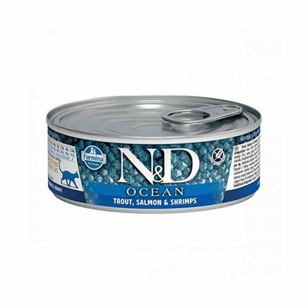 N&D Ocean Balıklı ve Karidesli Yetişkin Yaş Kedi Maması 80 gr