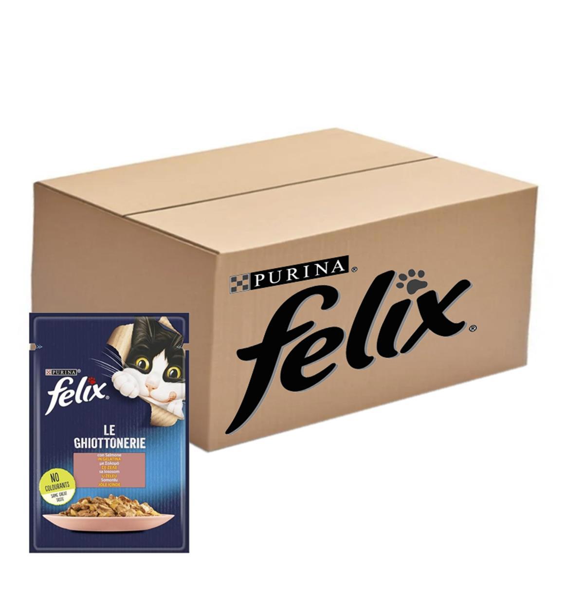 Felix Le Ghiottoneire Somonlu Yetişkin Yaş Kedi Maması 26x85 gr