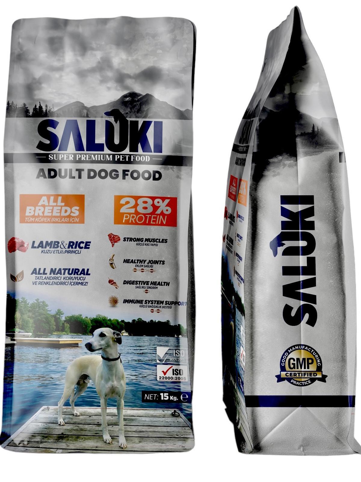 Saluki Super Premium Kuzu Etli Tüm Irklar Yetişkin Kuru Köpek Maması 15 kg