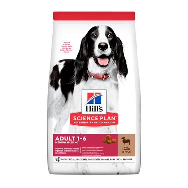 Hill'S Adult -6 Kuzu Etli ve Pirinçli Orta Irk Yetişkin Kuru Köpek Maması 14 kg