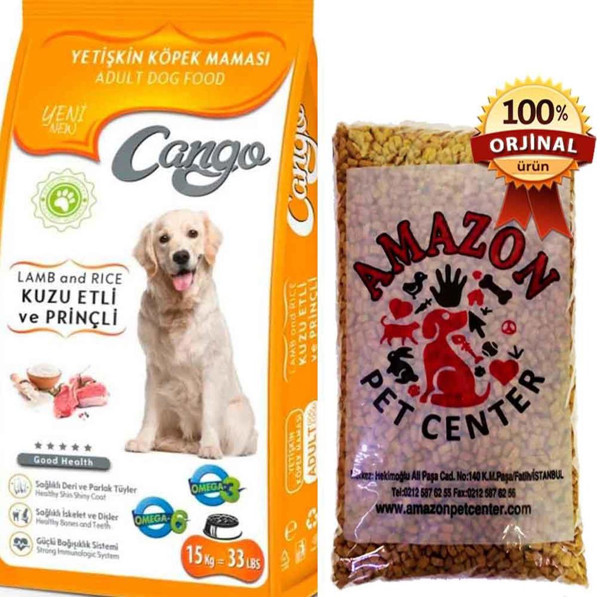 Cango Pirinçli ve Kuzu Etli Tüm Irklar Yetişkin Kuru Köpek Maması 1 kg