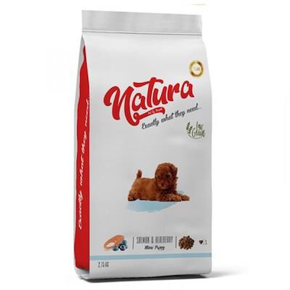 Natura Pet Somonlu ve Yaban Mersinli Küçük Irk Yavru Kuru Köpek Maması 2.75 kg